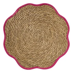 Placemat zeegras bloem - roze