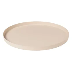 Plateau metaal rond - beige - ø25x1.5 cm