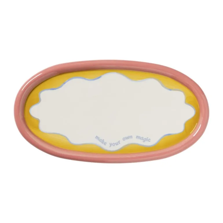 Plateau ovaal - multikleur - 1.8x16.3x30.5 cm - Happy at Home by Sanny