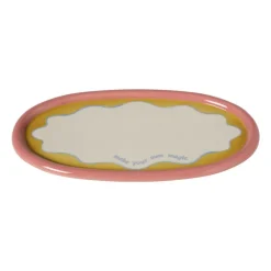 Plateau ovaal - multikleur - 1.8x16.3x30.5 cm - Happy at Home by Sanny
