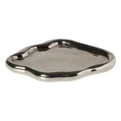 Plateau smoked - zilverkleurig - 2.8x28.5x19.5 cm