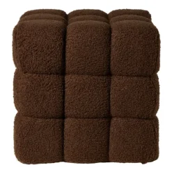 Poef chunk teddy - bruin - 36x36x36 cm