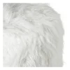 Poef fluffy - wit - 38x42x42 cm