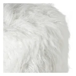 Poef fluffy - wit - 38x42x42 cm