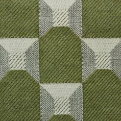 Poef grafisch - groen/beige - 37x37x36 cm