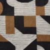 Poef grafisch - zwart/beige - 37x37x36 cm
