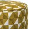 Poef retro - oker/beige - ø35x38 cm