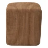 Poef rib vierkant- bruin - 38x35x35 cm