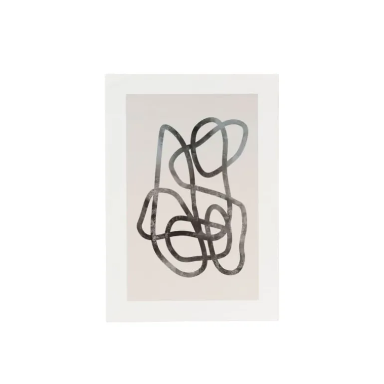 Poster abstract 1 - beige/zwart - 13x18 cm