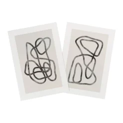 Poster abstract 1 - beige/zwart - 21x30 cm