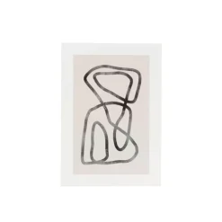 Poster abstract 2 - beige/zwart - 13x18 cm