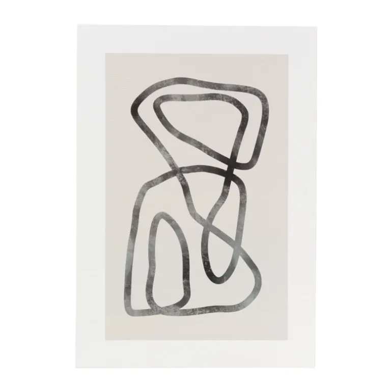 Poster abstract 2 - beige/zwart - 21x30 cm
