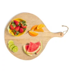 Presenteerplank van mangohout - rond - 50x40 cm