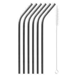 Rietjes RVS - zwart - set van 6