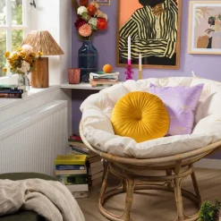 Rotan loungestoel Papasan - naturel - ø100x80 cm