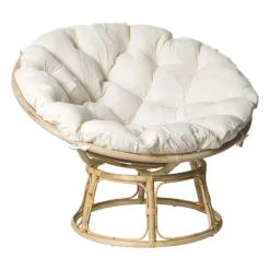 Rotan loungestoel Papasan - naturel - ø100x80 cm
