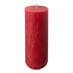 Rustieke kaars - rood - 7x18 cm