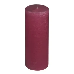 Rustieke kaars - rood - 7x18 cm