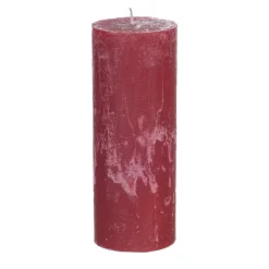 Rustieke kaars - rood - 7x18 cm