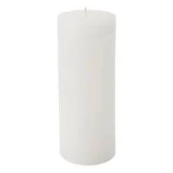 Rustieke kaars - wit - 7x18 cm