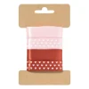 Satijnen lint 3 meter hartjes - rood - set van 4