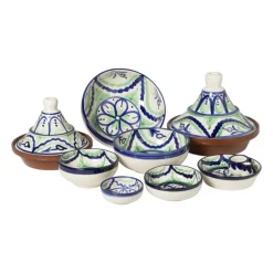 Schaal flor - groen/blauw - ø25 cm