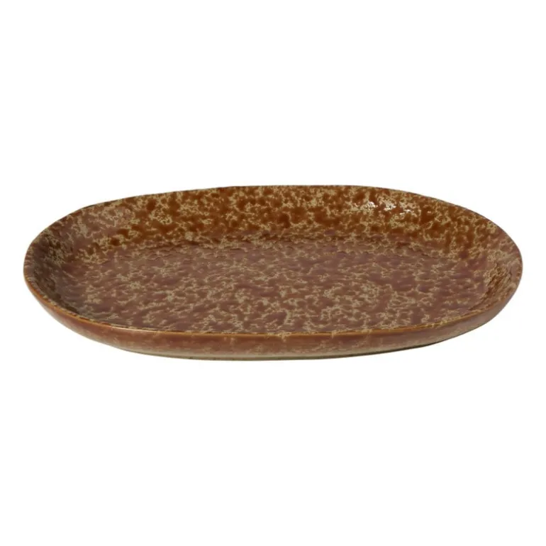 Schaal gevlekt laag - bruin - 3.3x28.2x20 cm
