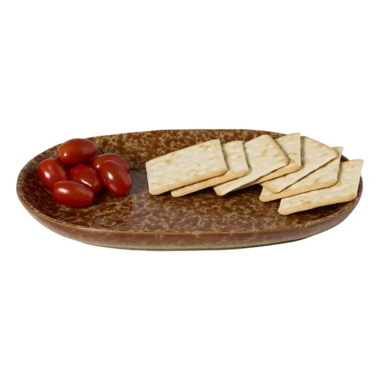 Schaal gevlekt laag - bruin - 3.3x28.2x20 cm