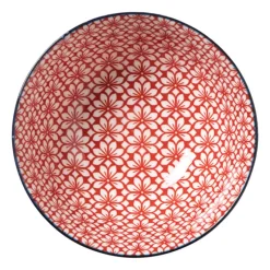 Schaaltje Amily middel - donkerblauw/rood - ø12x5.8 cm