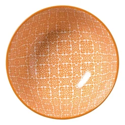 Schaaltje Anke middel - groen/oranje - ø12x5.8 cm
