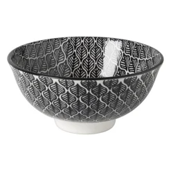 Schaaltje black print blaadjes - ø12x6 cm