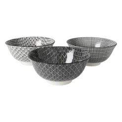 Schaaltje black print streep - ø16x6.5 cm