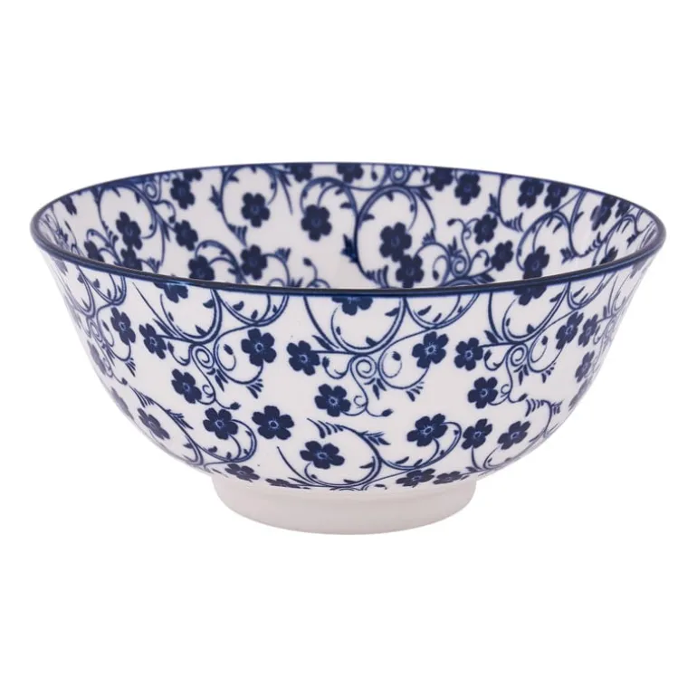 Schaaltje blue print - flowers - ⌀15 cm