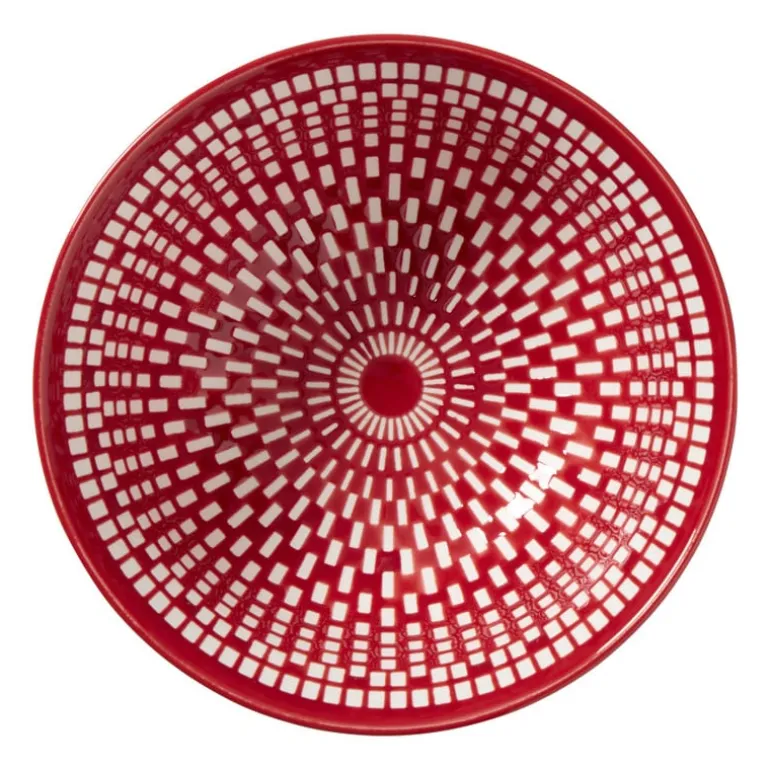 Schaaltje groot Bibi - roze/rood - ø15.5x7 cm
