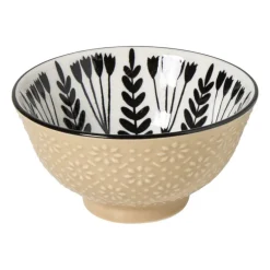 Schaaltje klein Bente - beige/zwart - ø9x4.6 cm