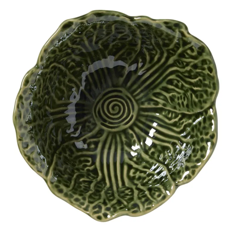 Schaaltje koolblad - groen - ø14x6.2 cm