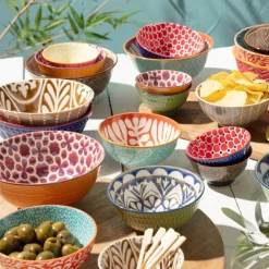 Schaaltje Lilly groot - geel/roze - ø15.8x7.3 cm