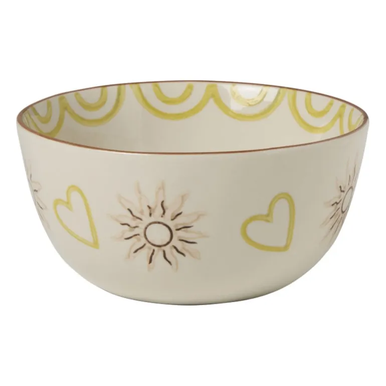 Schaaltje luna groot - beige/roze/geel - ø13.8x6.5 cm