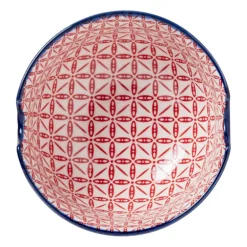 Schaaltje met eetstokjes - blauw/rood - ø14.7x9 cm