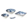 Schaaltje Mico bloemen klein - blauw/wit - ø8x3 cm