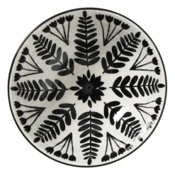 Schaaltje middel Bente - beige/zwart - ø12x5.8 cm
