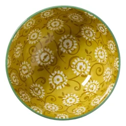 Schaaltje middel Bianca - geel/blauw - ø12x5.8 cm
