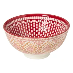 Schaaltje middel Bibi - roze/rood - ø12x5.8 cm