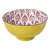 Schaaltje middel Bo - geel/paars - ø12x5.8 cm