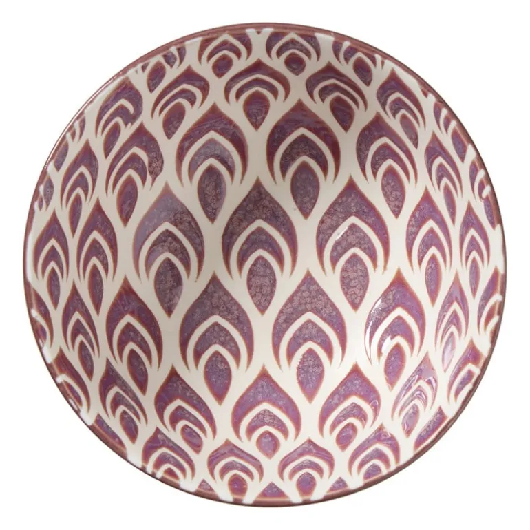 Schaaltje middel Bo - geel/paars - ø12x5.8 cm