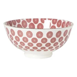 Schaaltje Mirna bloem klein - rood/wit - ø12x5.8 cm