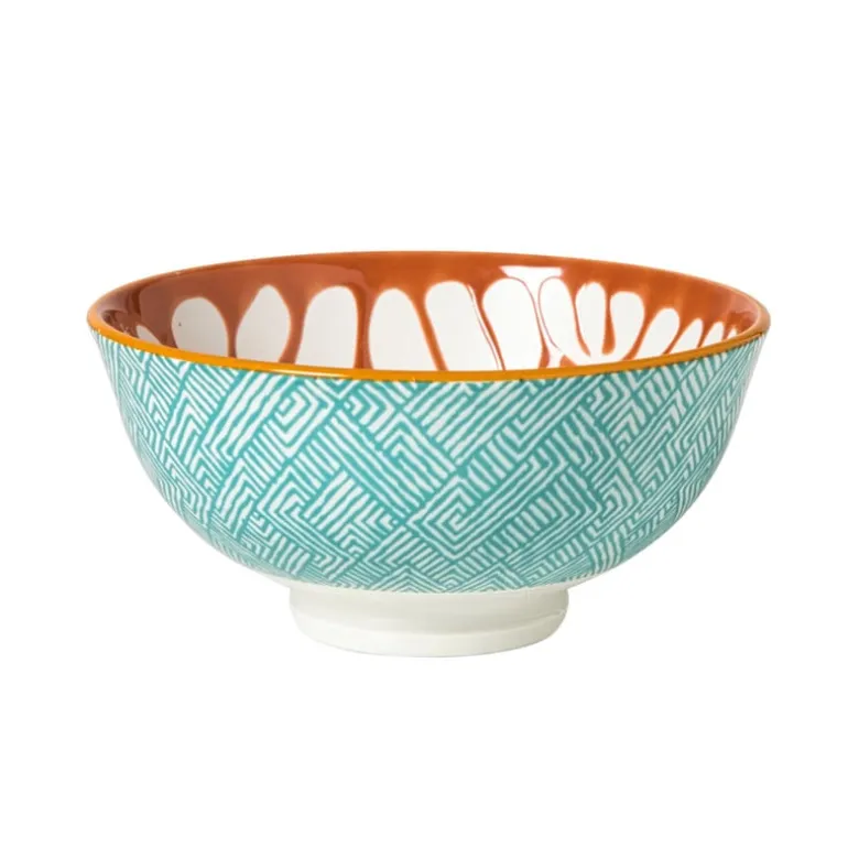 Schaaltje Nane middel - oranje/blauw - ø12.3x5.8 cm