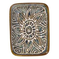 Schaaltje Nori rechthoekig - blauw/bruin - 2x10x7.5 cm