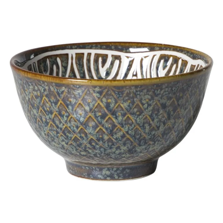 Schaaltje Nori rond - blauw/bruin - ø10.5x5.8 cm