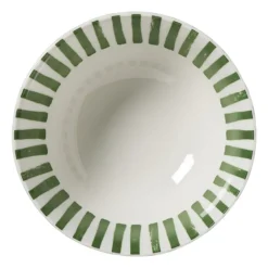 Schaaltje streep - groen/wit - ø15.5x7 cm